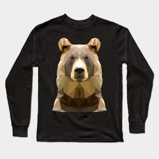 Low Polygon Grizzly Bear Long Sleeve T-Shirt